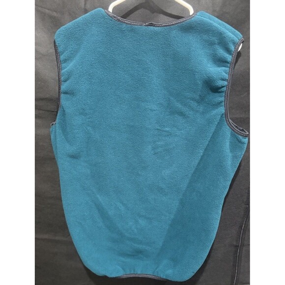 Vintage Mountain Surf Polartec Fleece Vest USA Made XL Teal Sleeveless Pullover - Picture 2 of 8